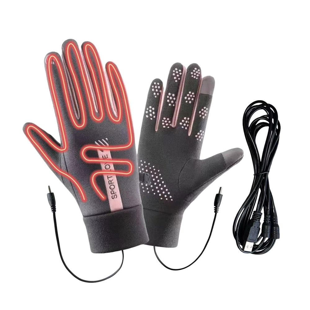 Heated Gloves Electric - ถุงมือ USB ให้ความร้อนสำหรับฤดูหนาว ปรับระดับความร้อนได้ กันน้ำ ชาร์จไฟได้