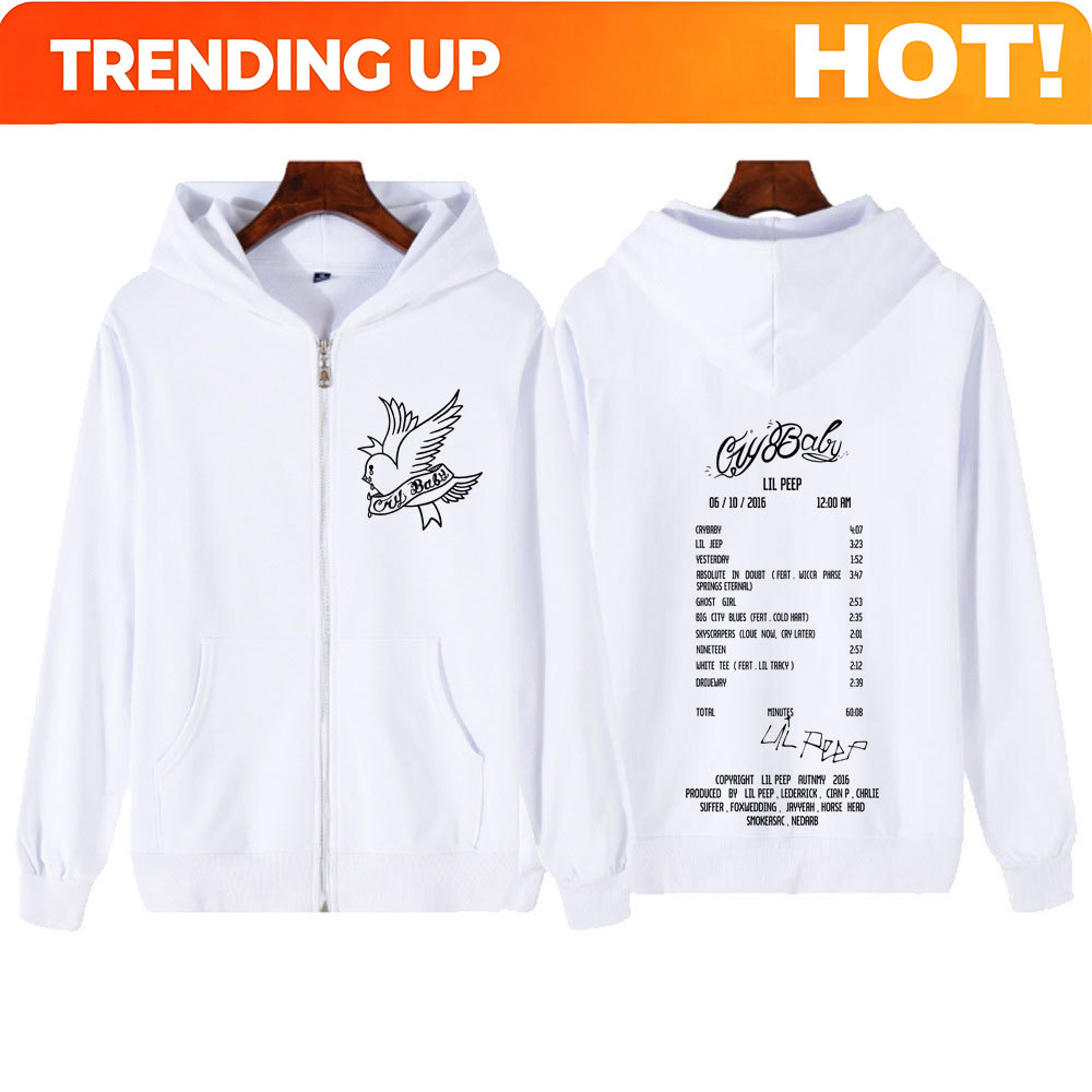 Winter Clothing Pk - เสื้อฮู้ดซิปกราฟิกอัลบั้ม Cry Baby ของแร็ปเปอร์ Lil Peep