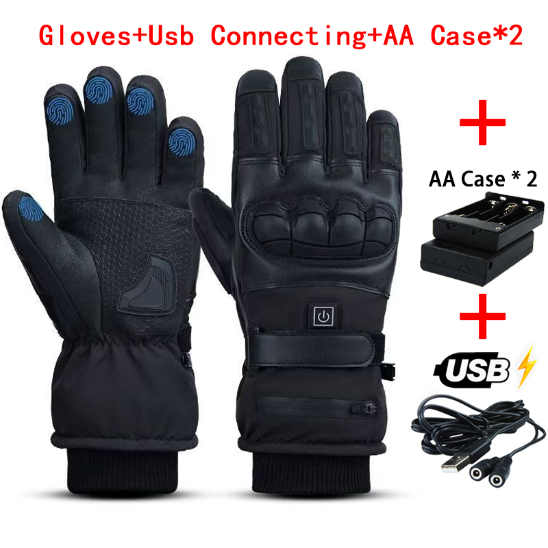 Heated Gloves Electric - ถุงมืออุ่นมืออุ่นไฟฟ้าความร้อนถุงมือกันน้ําสโนว์บอร์ดขี่จักรยานรถจักรยานยนต์จักรยานสกีกลางแจ้งถุงมือฤดูหนาว