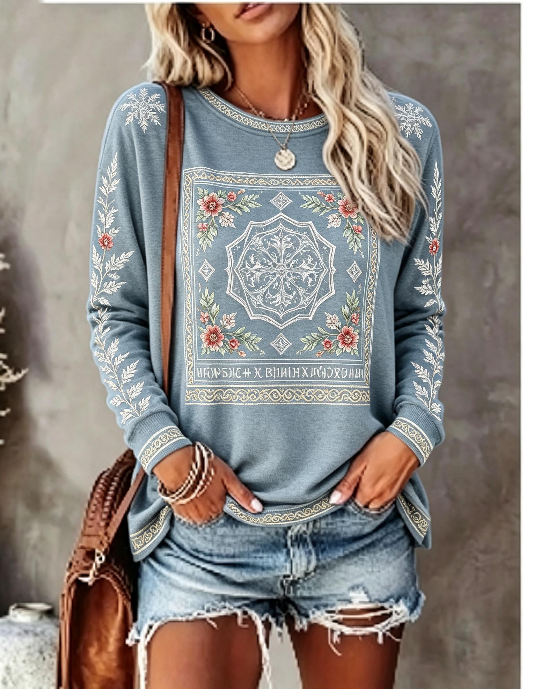 เสื้อยืดแขนยาวคอกลมสำหรับผู้หญ - Winter Clothing For Women บทวิจารณ์และราคา
