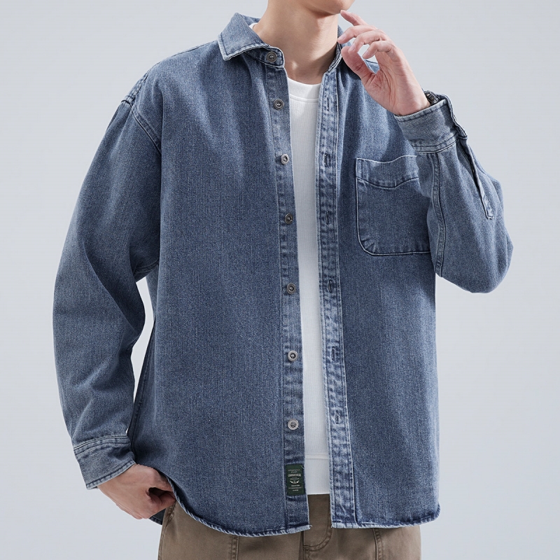 เสื้อเชิ้ตยีนส์ผู้ชายแขนยาว 20 - Winter Clothing Pk บทวิจารณ์และราคา