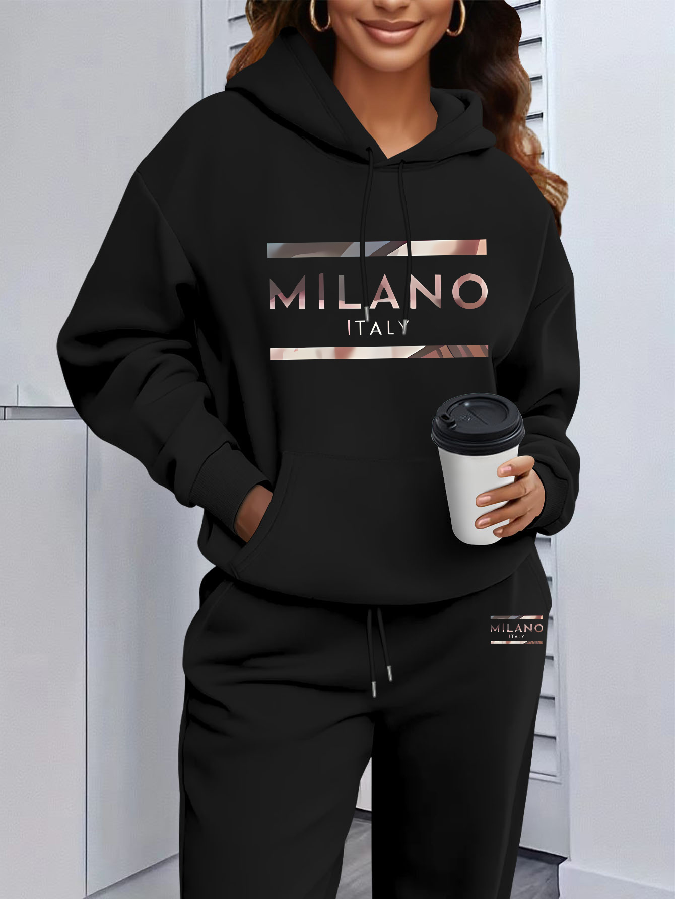 ชุดเสื้อฮู้ดพิมพ์ลายสำหรับผู้ห - Winter Clothing For Women บทวิจารณ์และราคา
