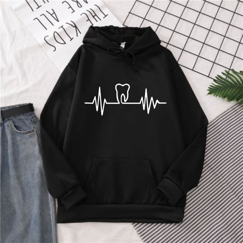 Heatbeat Hoodie Graphic Tooth  - Winter Clothing Drawing บทวิจารณ์และราคา