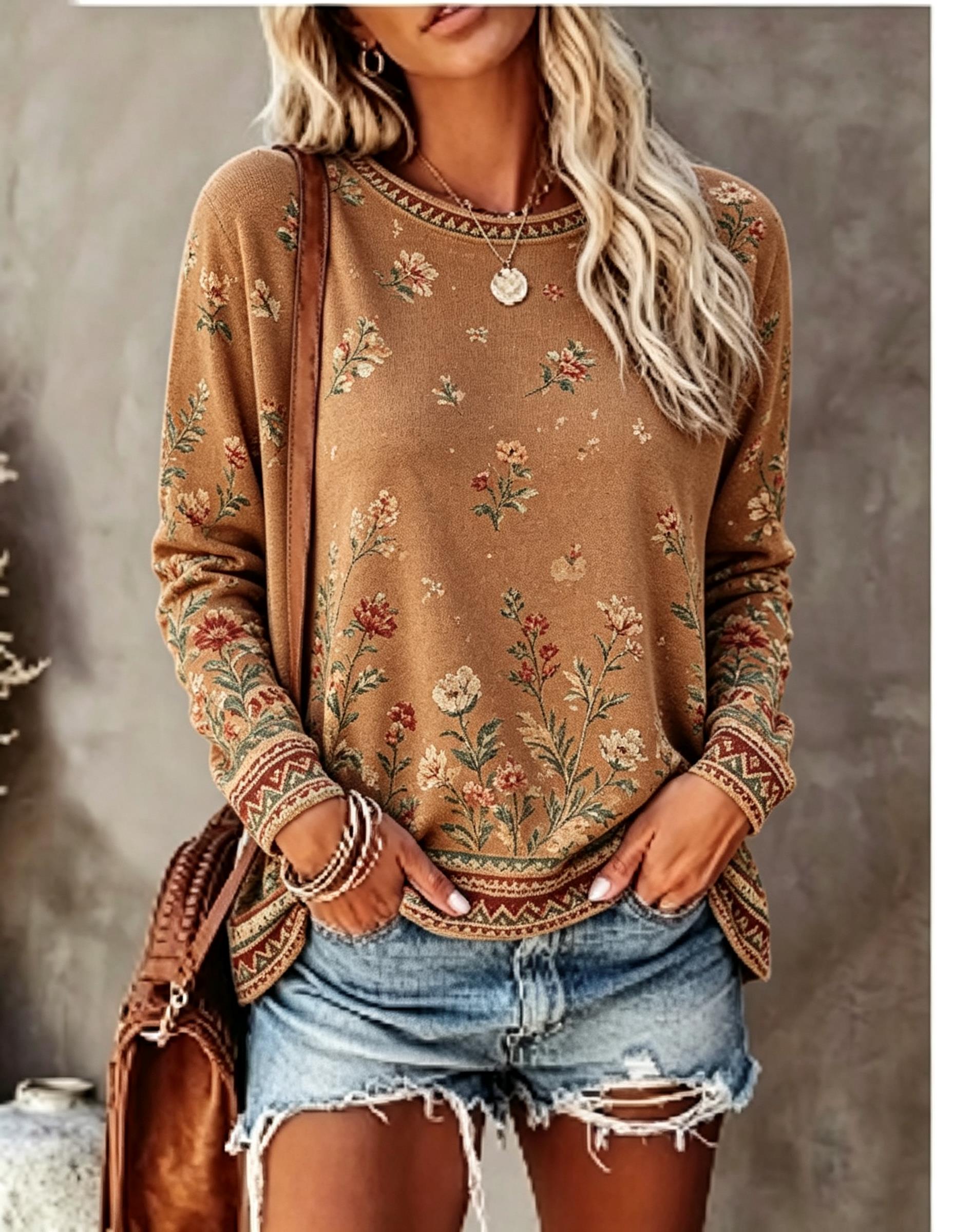 เสื้อยืดแขนยาวคอกลมสำหรับผู้หญ - Winter Clothing For Women บทวิจารณ์และราคา