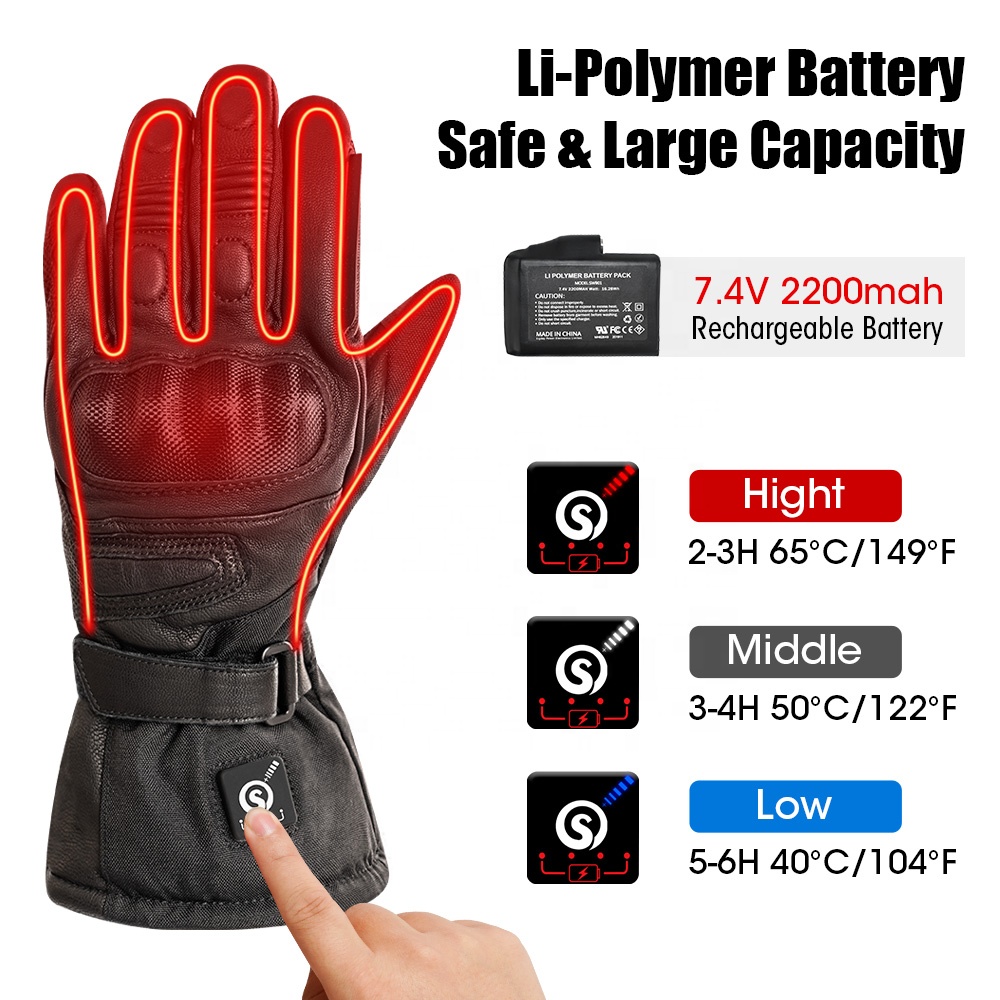 ถุงมือแข่งรถหนังแท้คุณภาพสูง พ - Heated Gloves Electric บทวิจารณ์และราคา